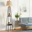 Artiss Floor Lamp 2 Tier Shelf Storage LED Light Stand Home Living Room Upright Discount