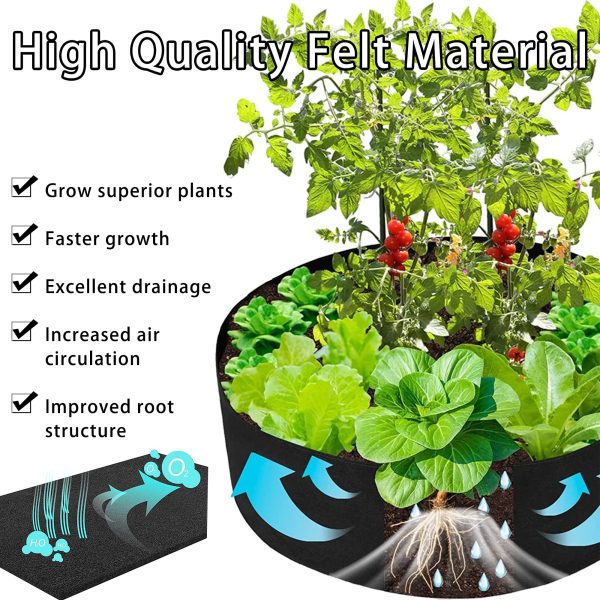 1 Pack 400 Gallon 180cm 60cm Grow Bag | Heavy Duty Thickened Plant Pots with Handles | Farming Gardening Tree on Sale