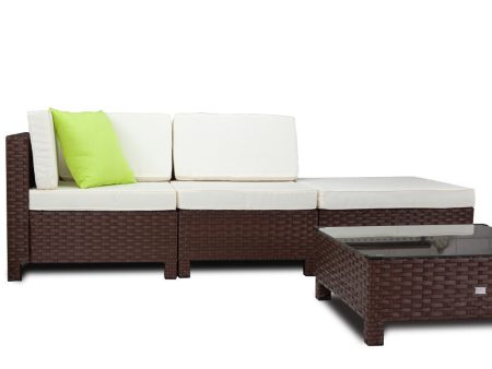 4pc Outdoor Furniture Setting | LONDON RATTAN Wicker Sofa Discount