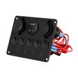 Giantz 5 Gang 12V Switch Panel For Car Boat Marine USB ON-OFF LED Rocker Toggle Online Sale