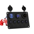 Giantz 5 Gang 12V Switch Panel For Car Boat Marine USB ON-OFF LED Rocker Toggle Online Sale