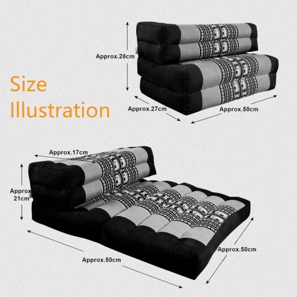 3-Fold Zafu Meditation Cushion Set Blue Medium Size Online Hot Sale