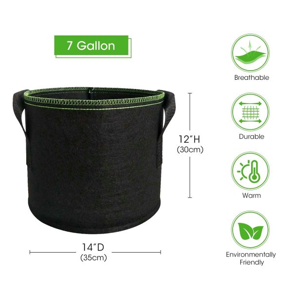 5-Pack 5 Gallons Plant Grow Bag | Flower Container Pots with Handles | Garden Planter Online Hot Sale