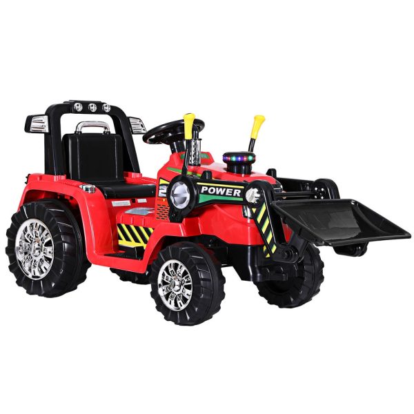 Rigo Kids Electric Ride On Car Bulldozer Digger Loader Remote 6V Red Hot on Sale