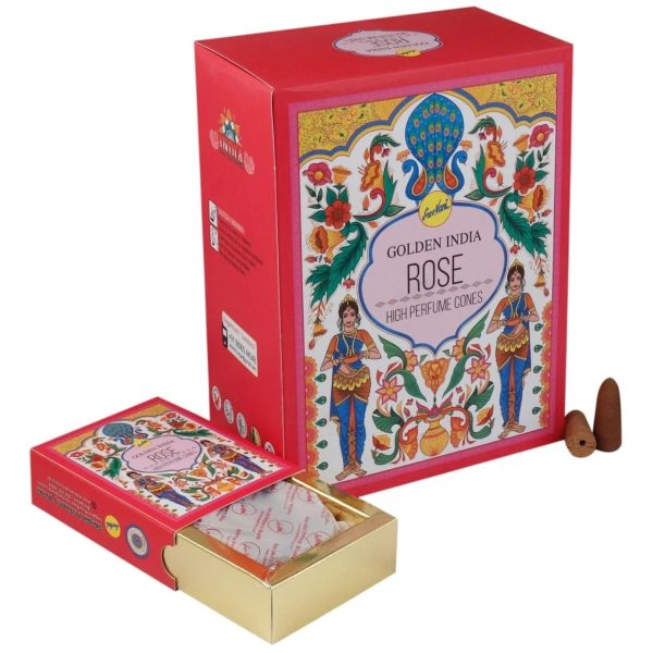 Rose Backflow Incense Cones | Sree Vani Indian Heritage | 120 Jumbo Sized Cones For Sale