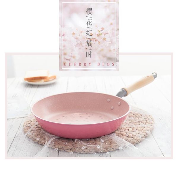 Justcook Japanese Style Non-stick Sakura Frypan Pink 26cm | Pink Non-Stick Frypan Online Sale