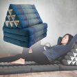 Large Thai Triangle Pillow THREE FOLDS Blue For Discount