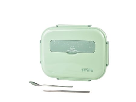 Kylin 304 Stainless Steel 5 Divided Smile Large Lunch Box With Soup Pot - Green | Smile Lunch Box Fashion