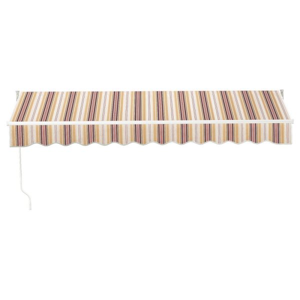 Instahut Retractable Folding Arm Awning Manual Sunshade 3Mx2.5M Beige Brown For Sale