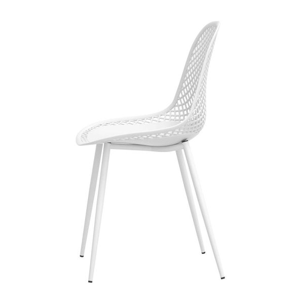 Gardeon 4PC Outdoor Dining Chairs PP Lounge Chair Patio Garden Furniture White For Sale