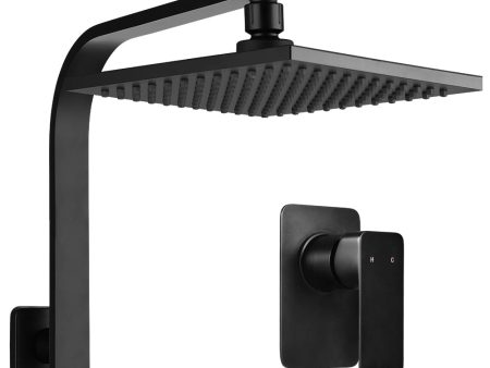 Cefito WELS 8   Rain Shower Head Mixer - Square Black | High Pressure For Cheap