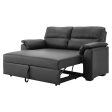 Black Faux Leather Sofa Bed Couch Lounge by Sarantino Online now