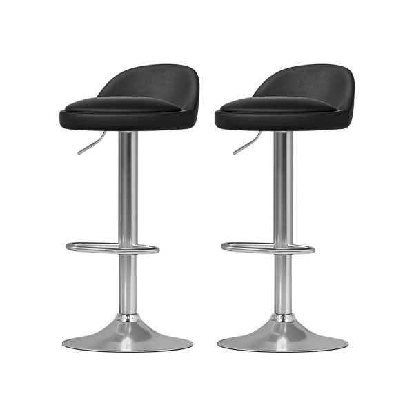 Artiss 4x Bar Stools PU Leather Gas Lift Black on Sale