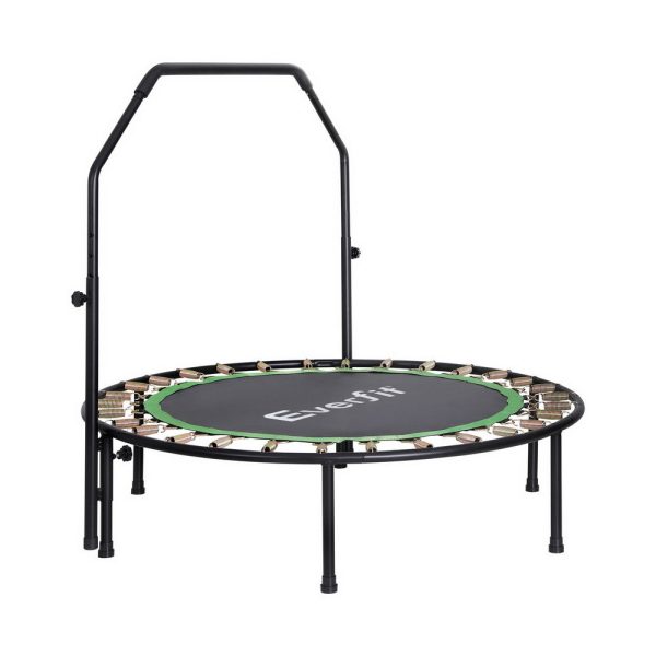 Everfit 48inch Round Fitness Trampoline Rebounder Adjustable Handrail Green Sale