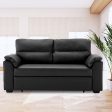 Black Faux Leather Sofa Bed Couch Lounge by Sarantino Online now