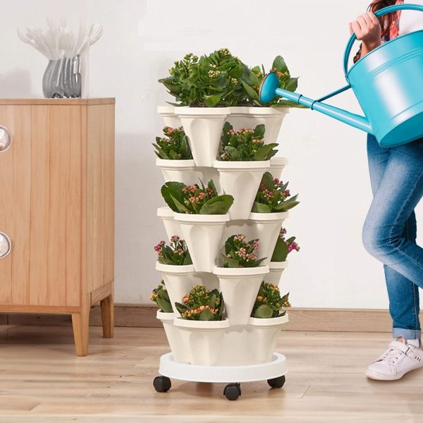 NOVEDEN Stacking Planter | 5 Tier | Vertical Garden | 45cm Sale