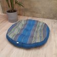 Jumbo Size Zafu Meditation Cushion Filled with Natural Kapok Fiber Blue Discount