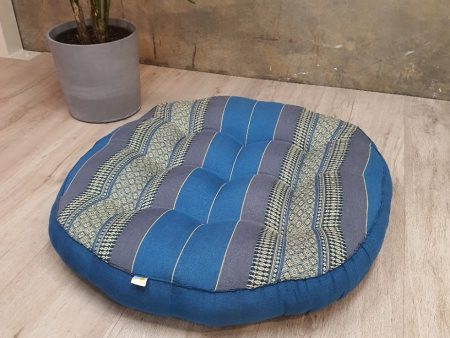 Jumbo Size Zafu Meditation Cushion Filled with Natural Kapok Fiber Blue Discount