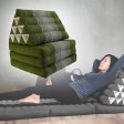 Large Thai Triangle Pillow THREE FOLDS Green For Cheap