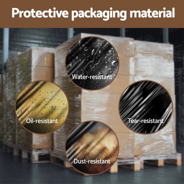 500mm x 400m Stretch Film Pallet Shrink Wrap 6 Rolls Package Use Plastic Black Hot on Sale