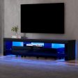 Artiss TV Cabinet Entertainment Unit Stand RGB LED Gloss Furniture 200cm Black Online Hot Sale