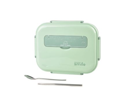 Kylin 304 Stainless Steel 5 Divided Smile Small Lunch Box With Soup Pot - Green | Small Smile Lunch Box Sale