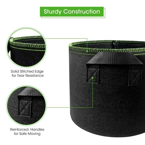 5-Pack 5 Gallons Plant Grow Bag | Flower Container Pots with Handles | Garden Planter Online Hot Sale