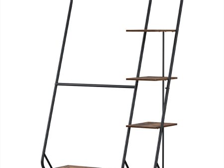 Artiss Clothes Rack Coat Stand 172cm 4-Tier Walnut Hot on Sale