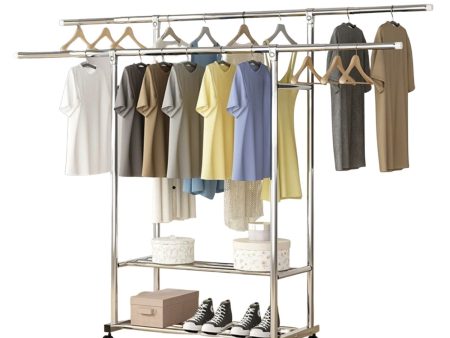 Ekkio Clothes Rack | Stainless Steel Double Rail on Sale