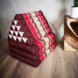 Jumbo Thai Triangle Pillow THREE FOLDS RED For Discount