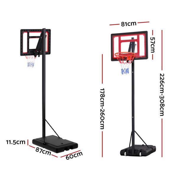 Everfit 2.6M Basketball Hoop Stand System Portable Kid Discount