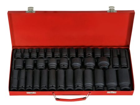 Giantz 35pcs 1 2  Drive Impact Socket Set Metric 8-32mm with Case on Sale