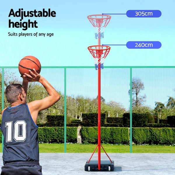 Everfit 3.05M Netball Hoop Basketball Stand System Net Ring Sale