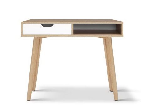 Artiss Computer Desk Drawer Cabinet Shelf Oak 90CM Online Hot Sale