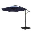 Instahut Outdoor Umbrella 3M Cantilever Beach LED w Base Garden Shade Patio Navy Hot on Sale