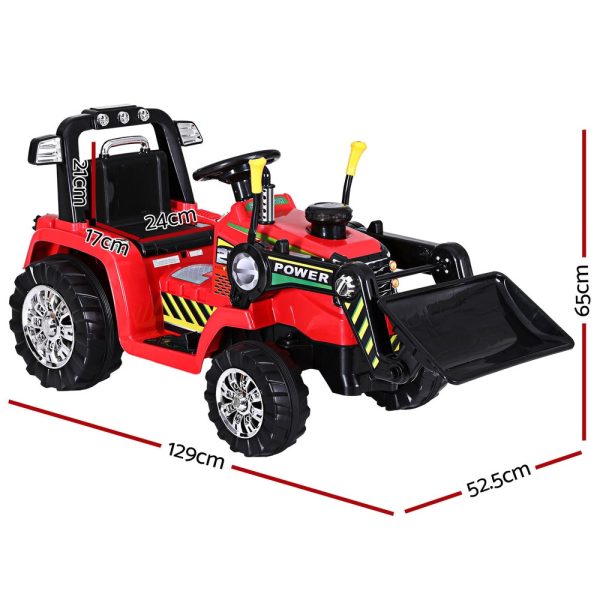 Rigo Kids Electric Ride On Car Bulldozer Digger Loader Remote 6V Red Hot on Sale