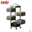 Removable Kitchen Trolley Cart | Vegetable Storage Organiser Holder | Rotating Rack Supply