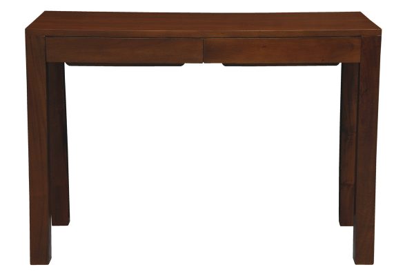 Amsterdam Solid Mahogany Timber 2 Drawer Desk (Mahogany) Online