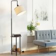 Artiss Floor Lamp 2 Tier Shelf Storage LED Light Stand Home Room Adjustable Head For Cheap