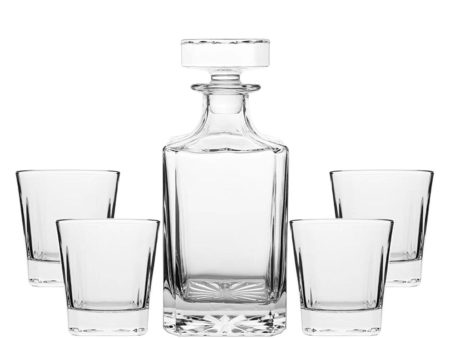 Square Whiskey Decanter Bottle Set | Novare Whiskey Glasses For Sale