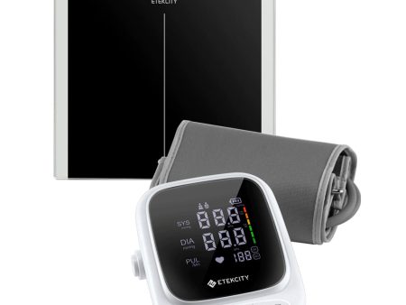 Etekcity Digital Body Weight Bathroom Scale, Black & Etekcity Smart Blood Pressure Monitor, White Bundle Online Hot Sale