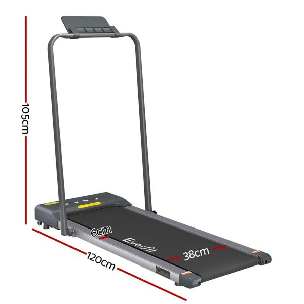 Everfit Treadmill Electric Walking Pad Under Desk Home Gym Fitness 380mm Grey Hot on Sale