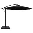 Instahut 3m Umbrella w Base Outdoor Cantilever Beach Garden Patio Parasol Black For Cheap