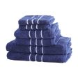 6 Pack Bath Towels Set Cotton Towel Navy Hot on Sale