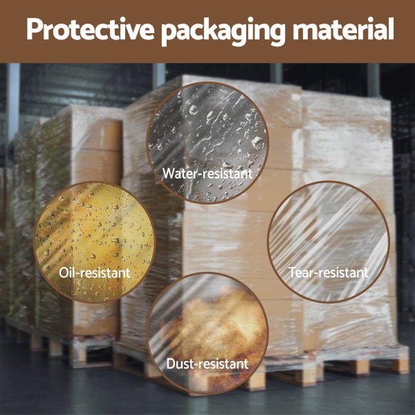 500mm x 400m Stretch Film Pallet Shrink Wrap 4 Rolls Package Use Plastic Clear Online now