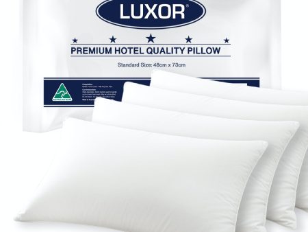 Luxor Australian Made Hotel Quality Pillow - Standard Size, Four Pack Sale