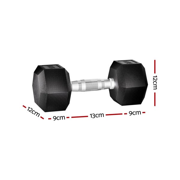 Everfit 20kg Hex Dumbbells Set Dumbbells Weights Lifting Bench Gym Workout 2x10kg Discount