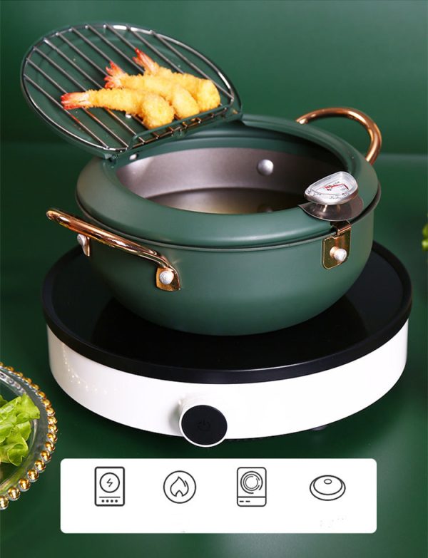 Justcook 20cm Tempura Karaga Fryer Pot | Double Handle Frying Pan Discount