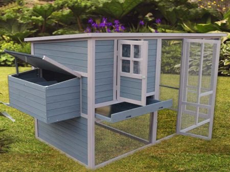 290cm XXL Grey Chicken Coop | Guinea Pig, Rabbit Hutch, Ferret, Guinea Pig House Sale