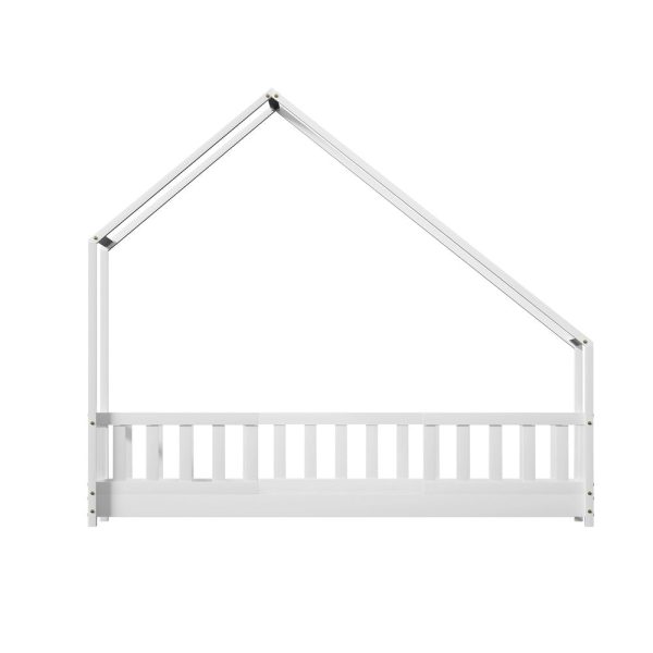 Artiss Bed Frame Wooden Kids House Single Frame White PAVO on Sale